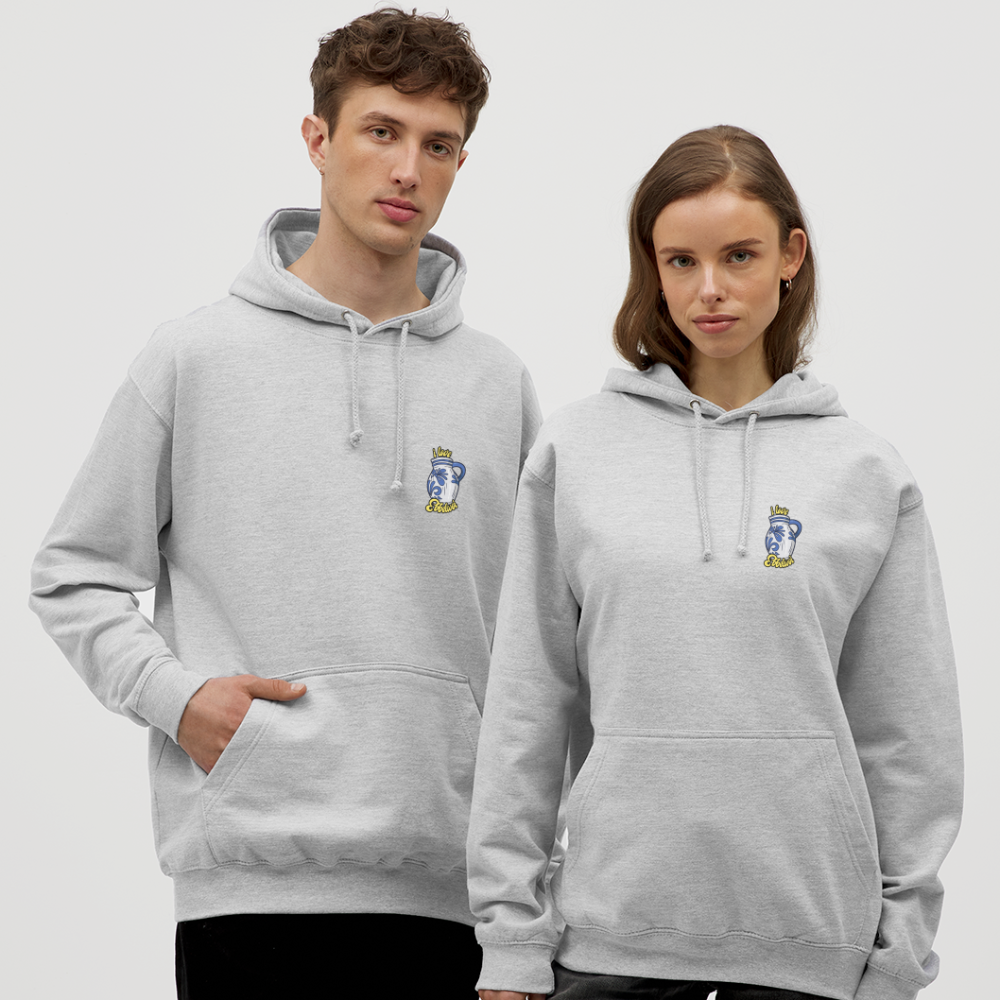 Unisex Hoodie "i love Ebblwoi" - Hellgrau meliert