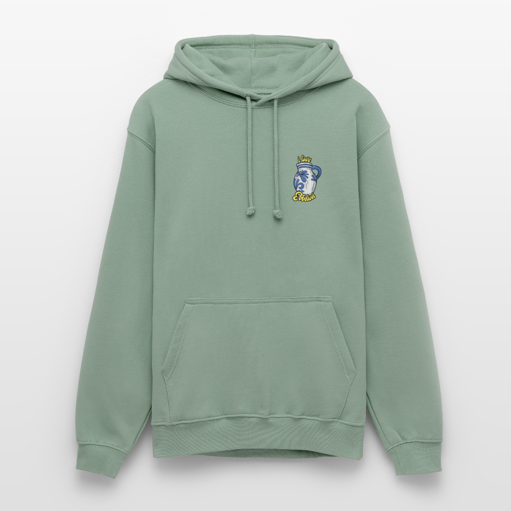 Unisex Hoodie "i love Ebblwoi" - Graugrün