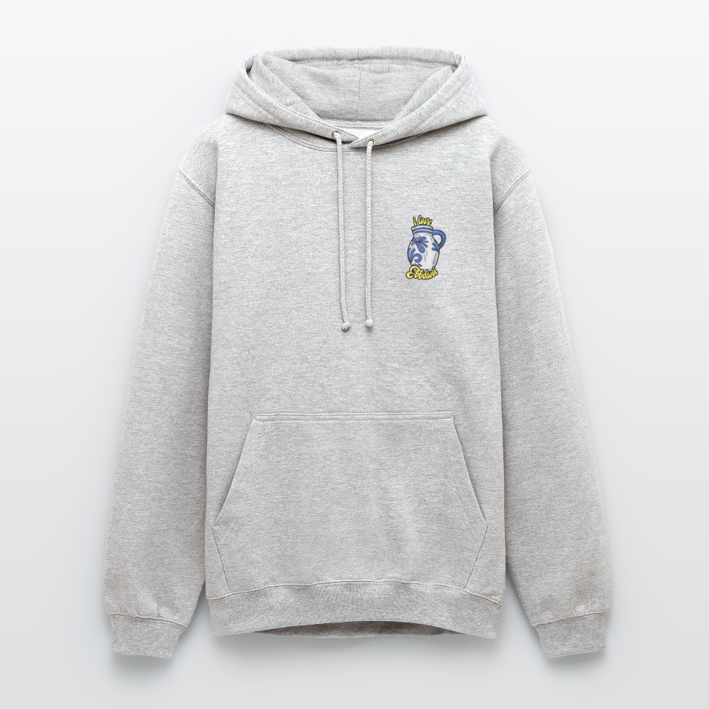 Unisex Hoodie "i love Ebblwoi" - Hellgrau meliert