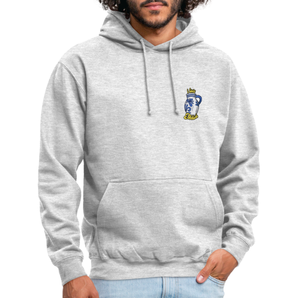 Unisex Hoodie "i love Ebblwoi" - Hellgrau meliert